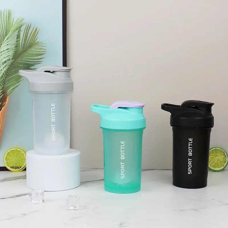 300 ml outdoor protein shaker bottle Loss-proof water bottle for gym Fitness Training Sport Mixing cup with scale