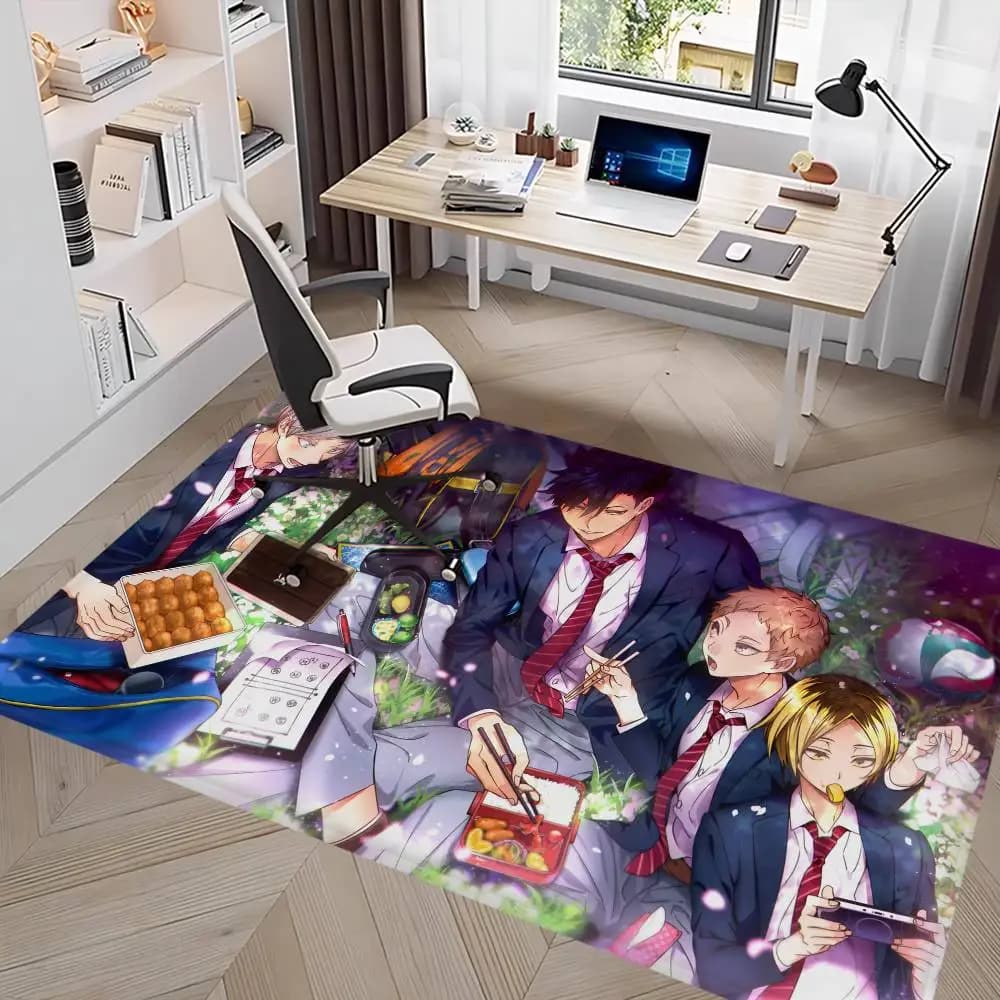 Floor Mat Haikyuuu, INS Style, Soft Bedroom Mat, Laundry, Non-slip, for Home Use