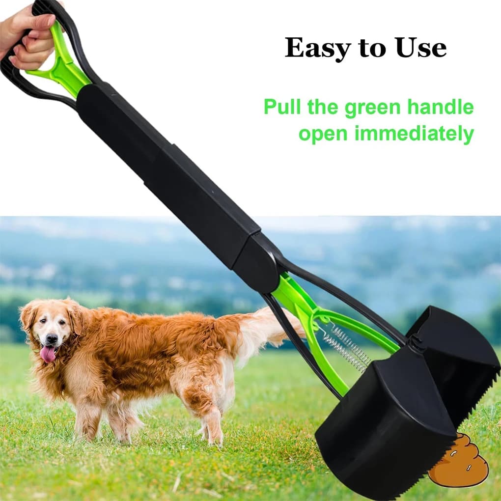 Raccoglitrice di cacca per animali domestici Manico lungo pieghevole per esterni 80 cm Clip per cani Pooper Scooper ABS Prodotti per la pulizia degli animali domestici Strumento per clip per fumaria per cani