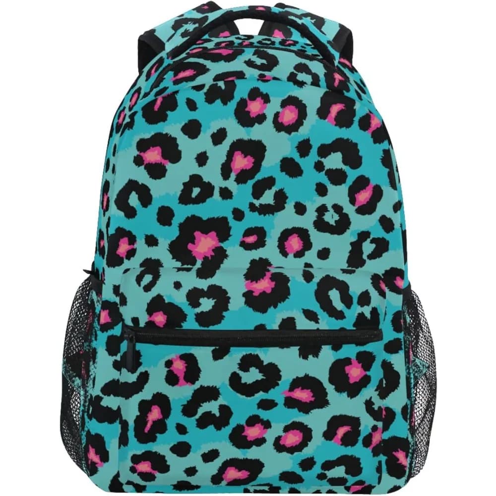 La scuola inizia il best seller! Zaino con stampa leopardata blu, motivo animale alla moda, borsa elegante per i fan di stile audace