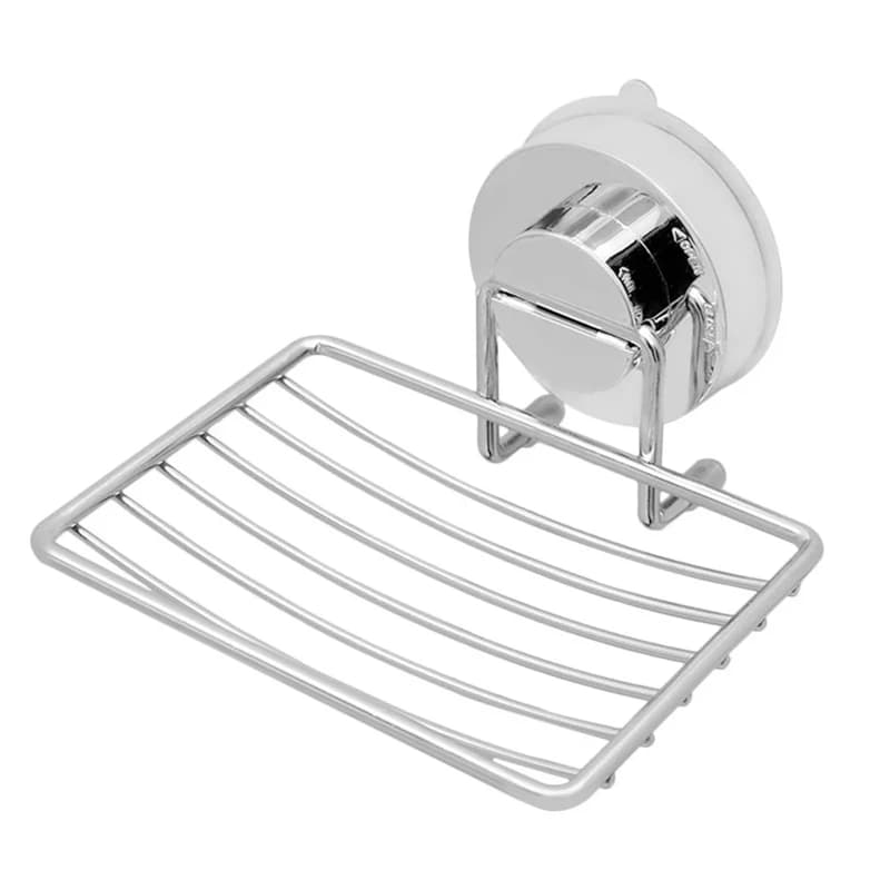 Ventosa sottovuoto per bagno Portasapone in argento Scatola per tazze Portasapone per piatti Vassoio per doccia Accessori per il bagno
