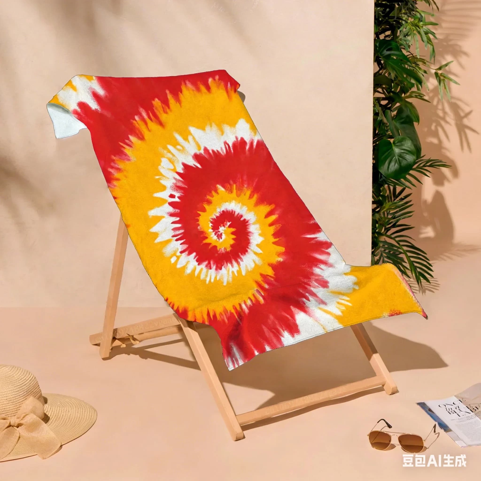 Telo Mare Estivo Colorato Tie-Dye Grande e Oversize, Asciugatura Rapida, Protezione Solare, per Bagno, Vacanze al Mare, Palestra e Yoga