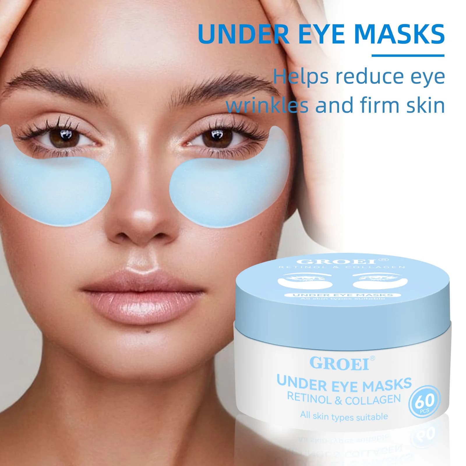 Collagen Retinol Eye Patches 60pcs – Soothes Puffiness, Smooths Texture, Brightens Dark Circles & Supports Firm Under-Eye
