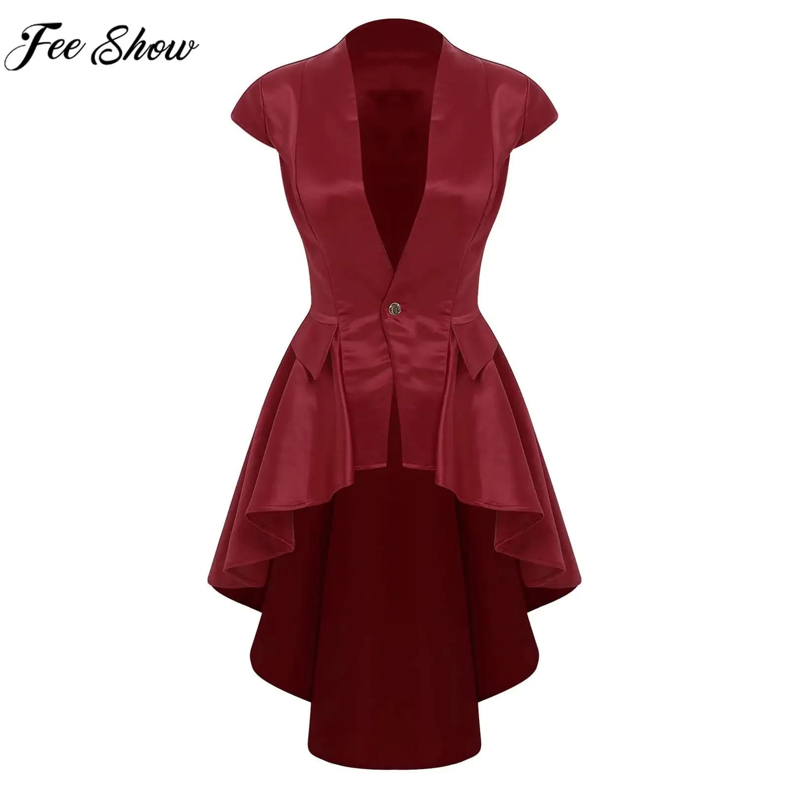Costume cosplay da vampiro medievale rinascimentale da donna, gilet a cascata vittoriana, frac Steampunk per la festa di carnevale di Halloween