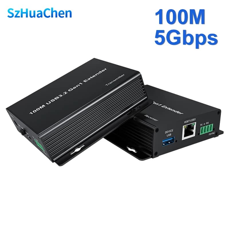 USB 3.2 Gen 1 Extender over Rj45 CAT6 Cable to 100M USB SuperSpeed USB 3.0 Extender 5Gbps Data Transfer Support Webcam Printer