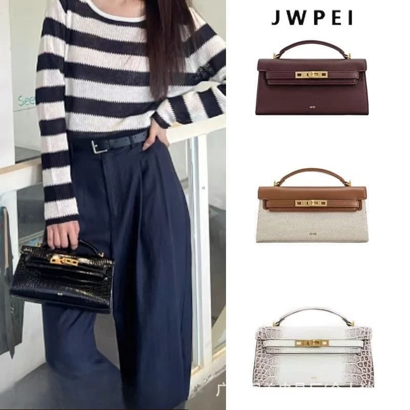 Borsa JW PEI, motivo coccodrillo, nuovo stile, fascia alta, borsa/borsa a tracolla da donna