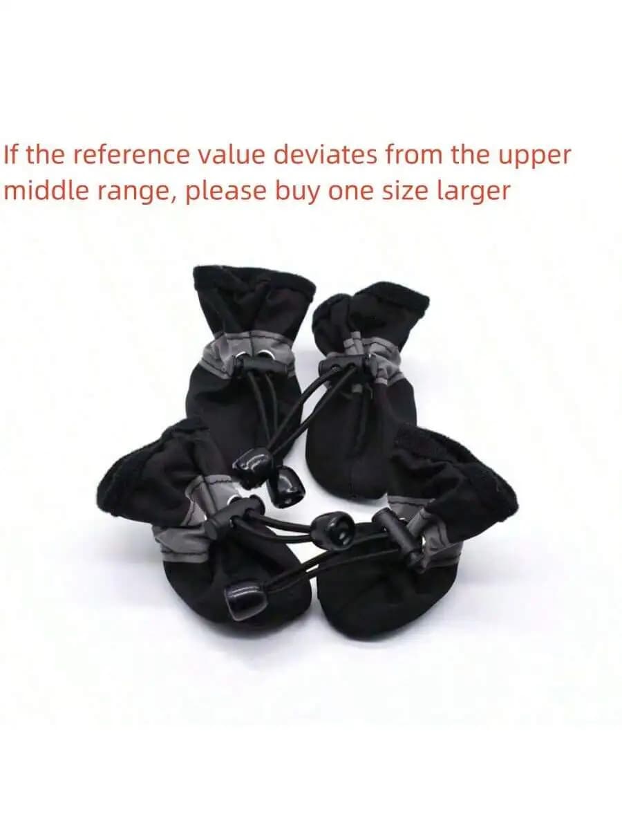 PETSIN 4pcs/Set Waterproof Pet Dog Shoes Chihuahua Anti-Slip Rain Boots Footwear For Small Cats Dogs Puppy Dog Pet Booties