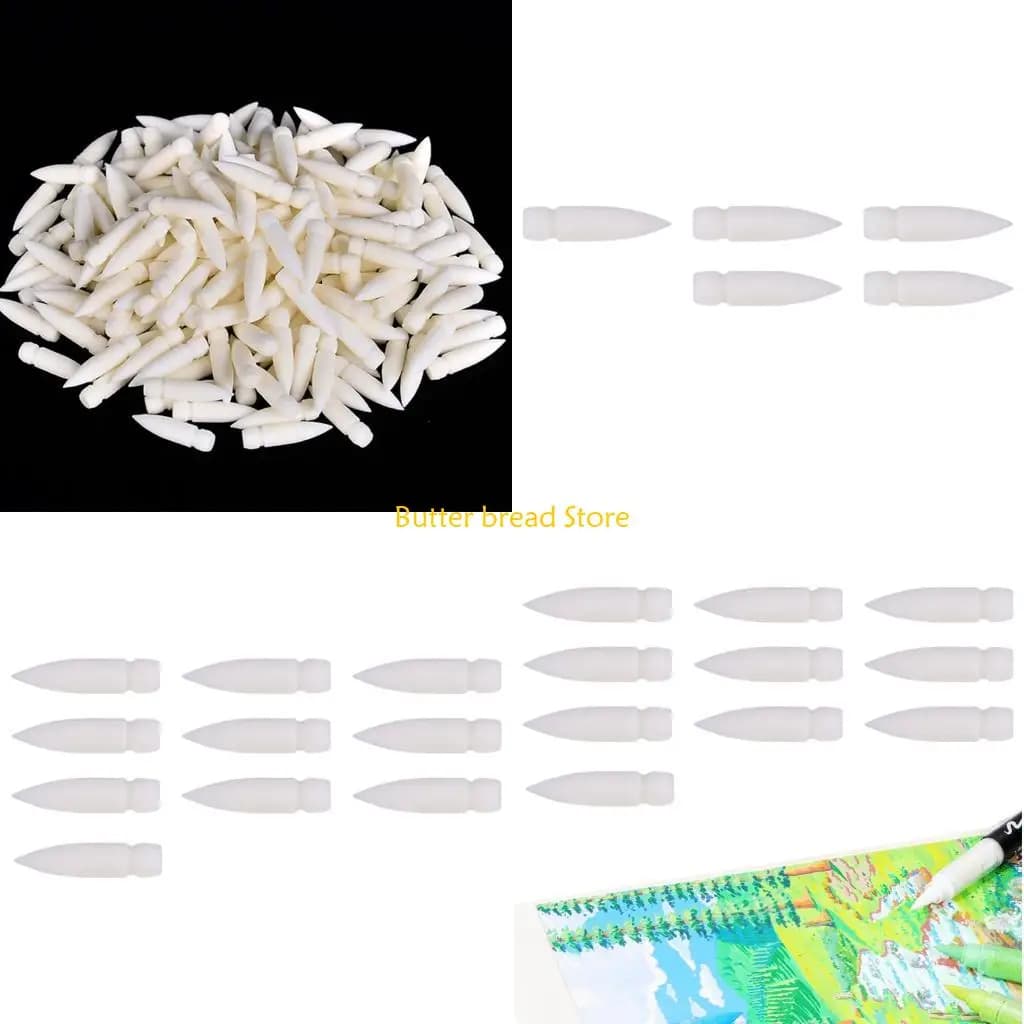 W89C 5/10Pieces Replaceable Tip for Liquid Acrylic Marker Soft Nylon Bristles Brush Tip Acrylic Paint Pen Replacement Tip