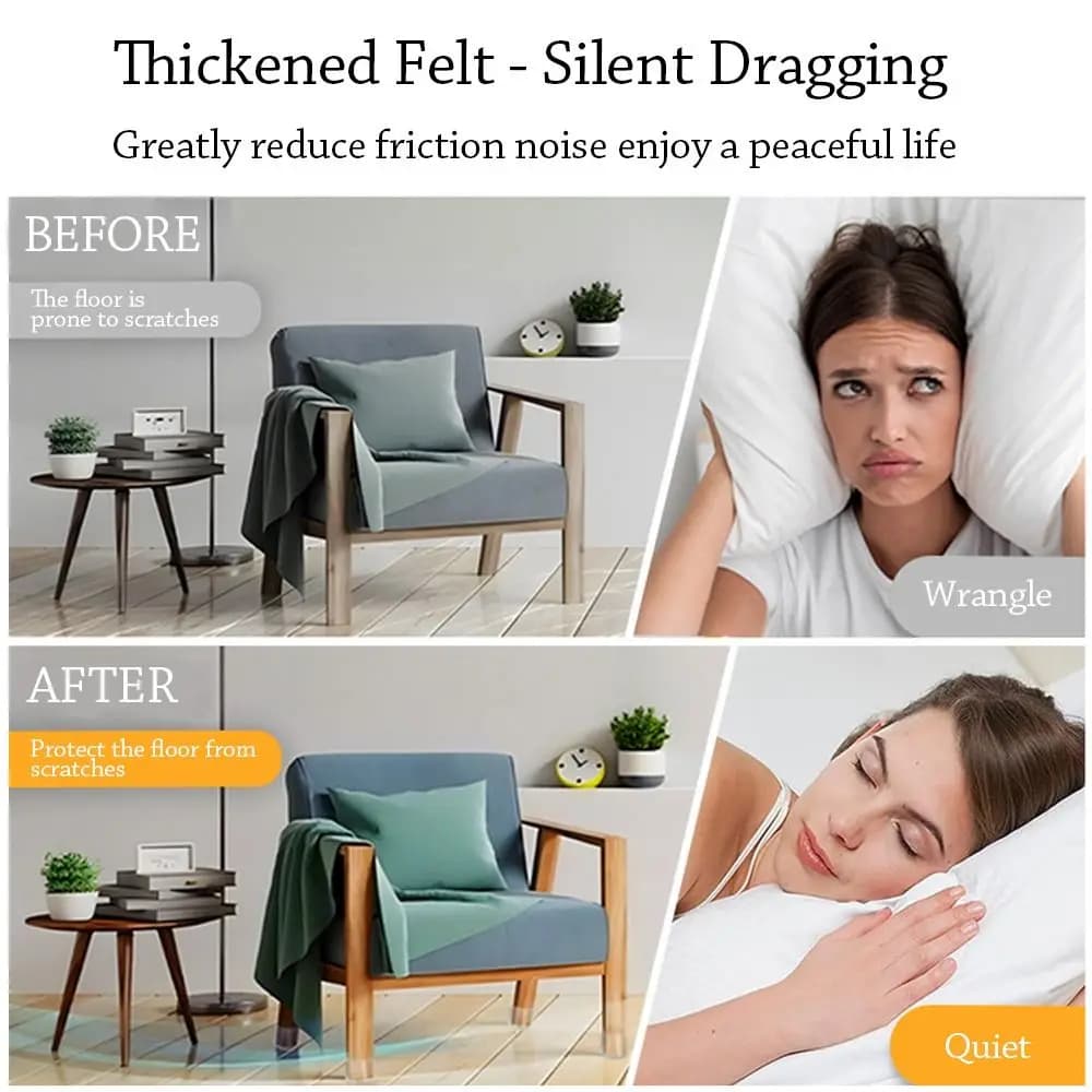 New Silicone Chair Leg Felt Covers Square Reduce Noise Table Foot Cover Sofa Non-slip Furniture Pads