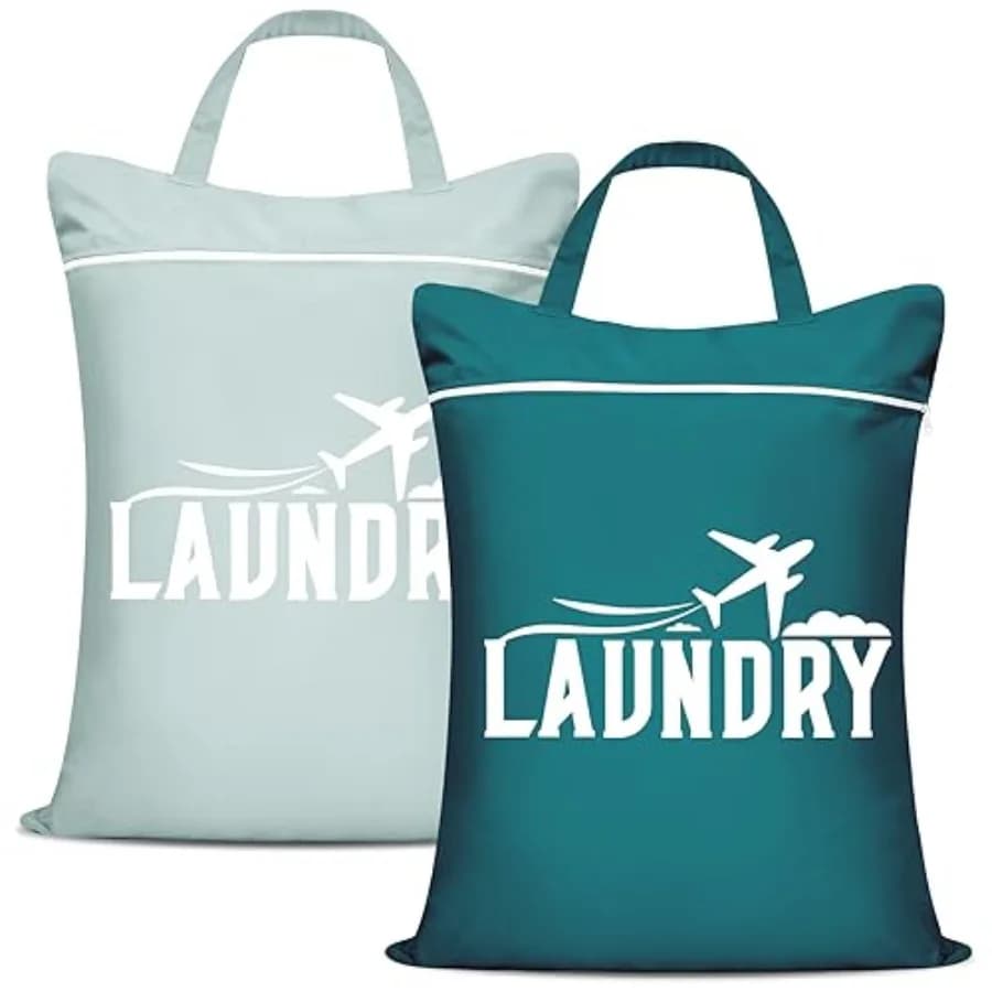 2 Pcs Large Travel Laundry Bag Washable Waterproof Wet Bag Dirty Clothes Bag Swimsuit Workout Bag for Gym Clothes Laundry Wet C