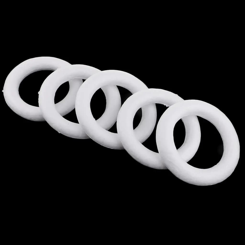 5 Pezzi Anello Materiale Schiuma Polistirene per Bambini Pittura Disegno Modellazione Fai da Te Creazione di Modelli Artigianali 110mm
