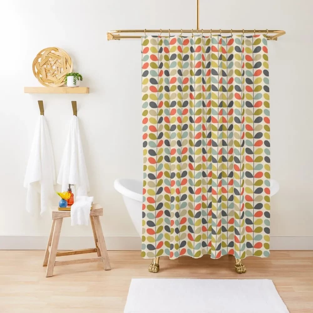 Tenda da doccia con motivo geometrico colorato: resistente all'acqua, facile da pulire, aggiunge un tocco luminoso e moderno per l'arredamento del bagno