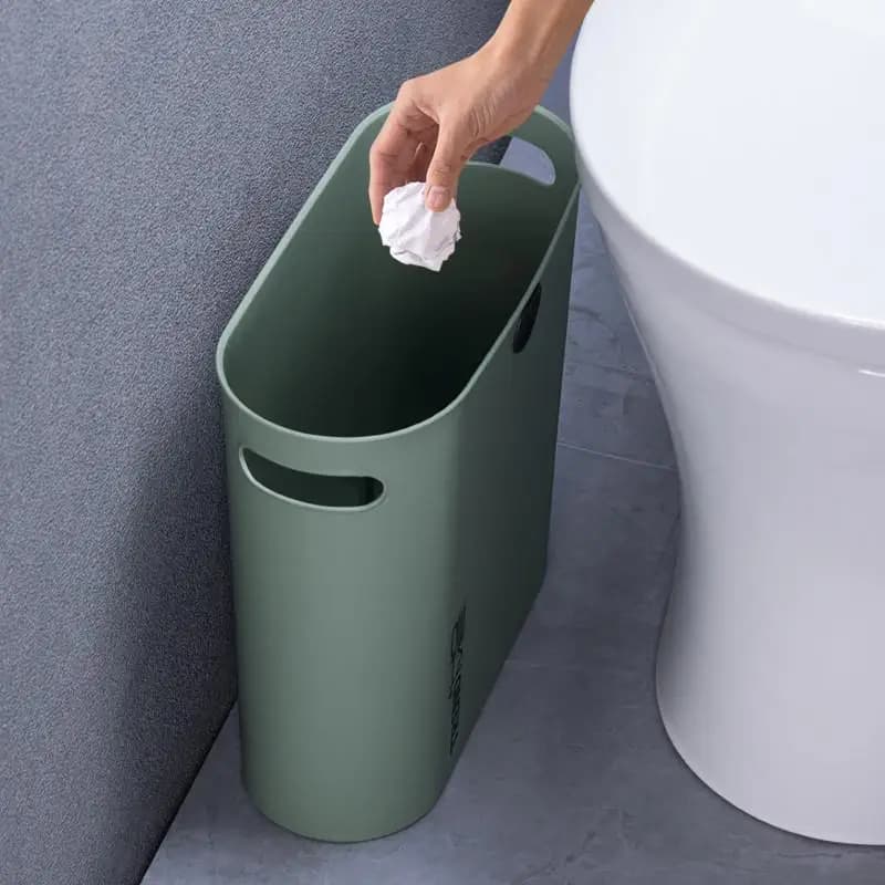Cestino per Rifiuti Lungo e Stretto Senza Coperchio per Bagno e Cucina, Cestino per Carta Igienica, Contenitore in Plastica per Pulizie Domestiche