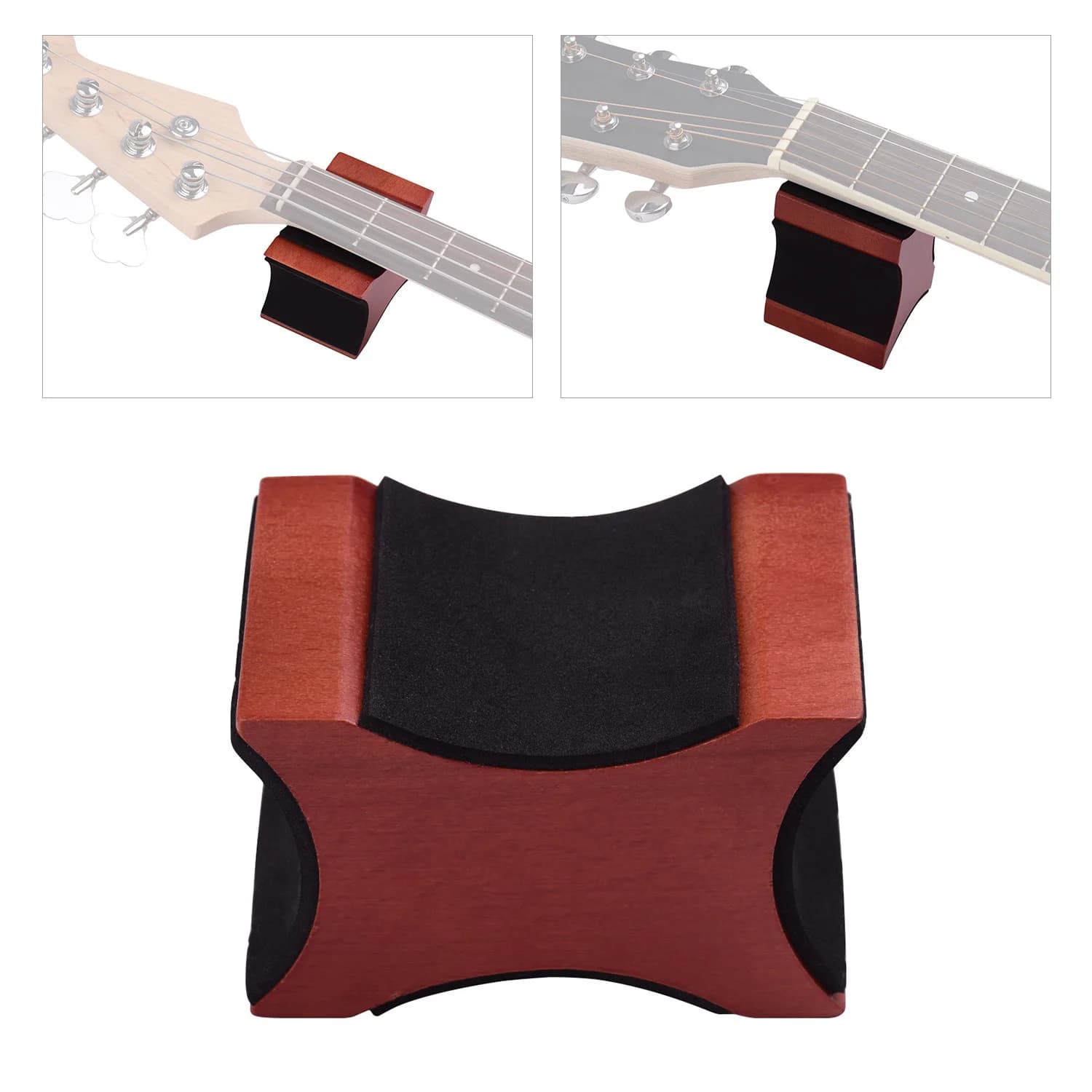 Cuscino di supporto per poggiatesta per chitarra Materiale in mogano 2 Altezza di utilizzo Strumento per liutaio per chitarra acustica elettrica Basso Mandolino