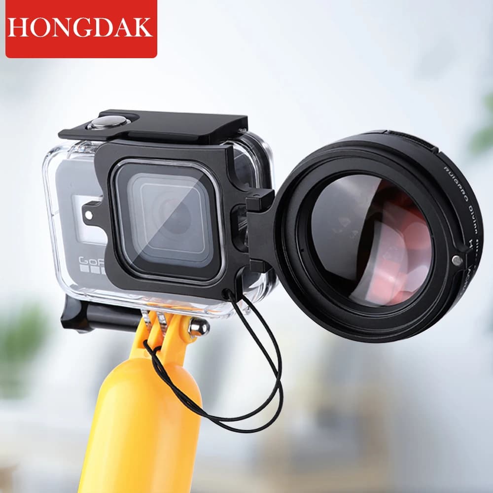 16X HD Macro Filter for GoPro 11 10 9 8 Black Waterproof Black Filter Purple Red for Dive + Target Covers + 58 mm Adapter Ring