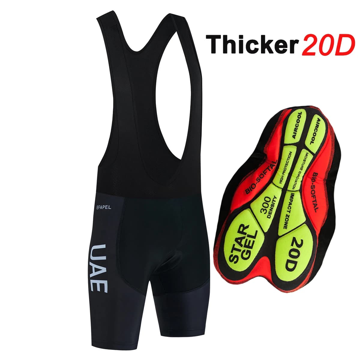 New Cycling Shorts UAE 2026 Black with 20D Gel Padding, Quick Drying, for Men and Women, Ropa Cycling Culottes