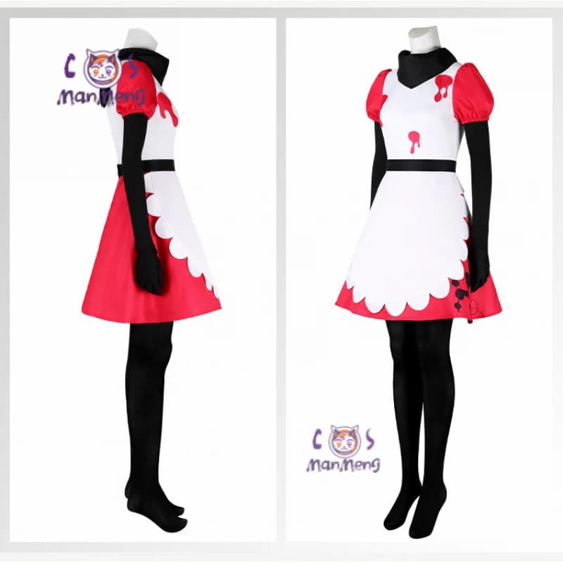 Niffty Costume Cosplay Anime Hotel Donna Uomo cameriera vestito grembiuli calzini guanti Halloween Natale Niffty Set completo uniforme XS-XXL