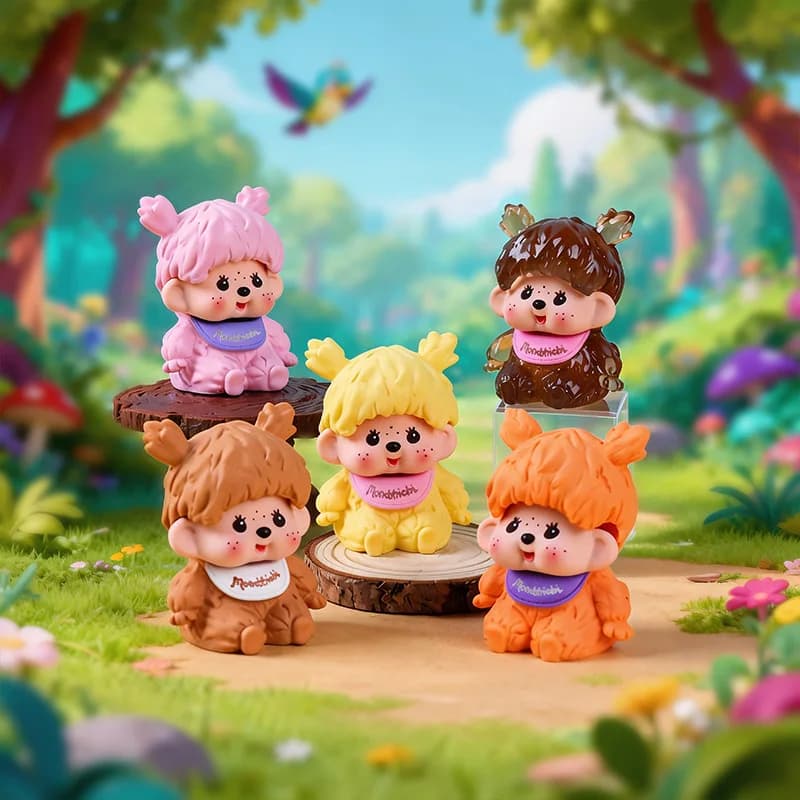 Cute Healing Forest Style Mengqiqi Blind Box Kawaii Resin Action Figure Trendy Toy Desktop Car Decoration Lovely Gift For Fans