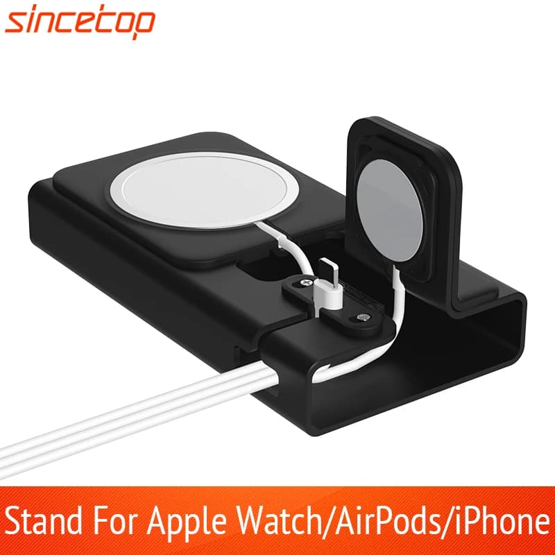 Supporto di ricarica da tavolo in alluminio per magsafe iPhone 16/15/14/13/12 Max/Apple Watch/Supporto per caricabatterie Airpods per stazione dock iWatch
