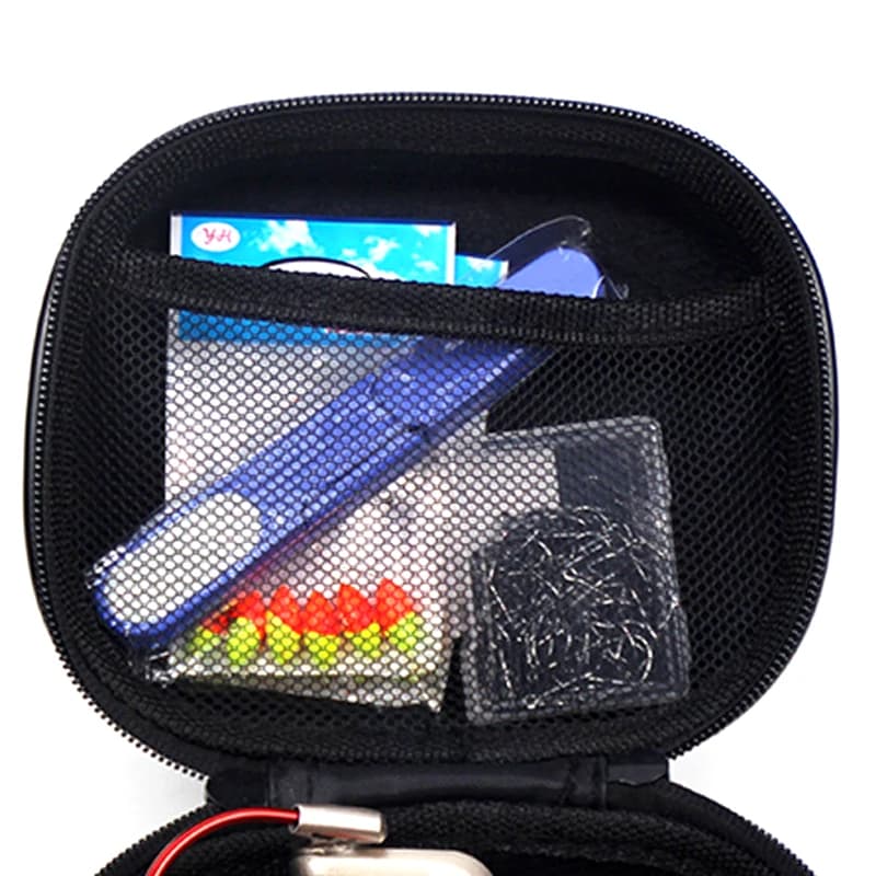 Outdoor Leather Fishing Bag, Spinning Muline Box Set, Anti-shock Organizer Waterproof Fishing Equipment