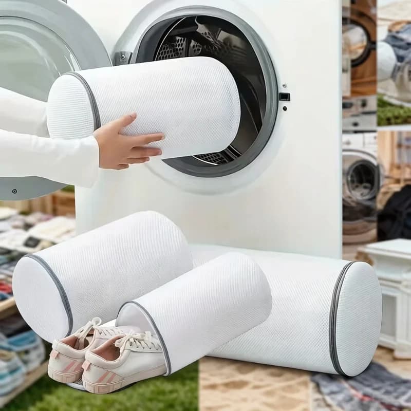 Mesh Laundry Bag for Shoes & Clothes, Machine Wash Protective Storage Bag, Durable Dormitory Washing Accessory