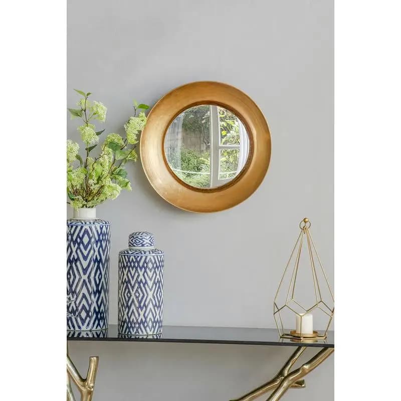 Specchio da parete D18.7 x 3,9 con illuminazione a LED - Specchio da bagno decorativo moderno, design rotondo, illuminazione ad alta efficienza energetica,