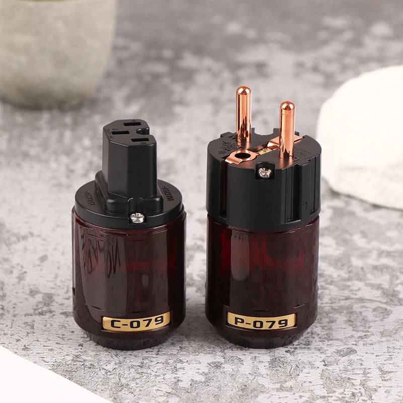 1Pc P-079E C079 connettore di alimentazione ue P-079/C-079 maschio femmina cavo di alimentazione HIFI-End adattatore presa elettrica Conntact