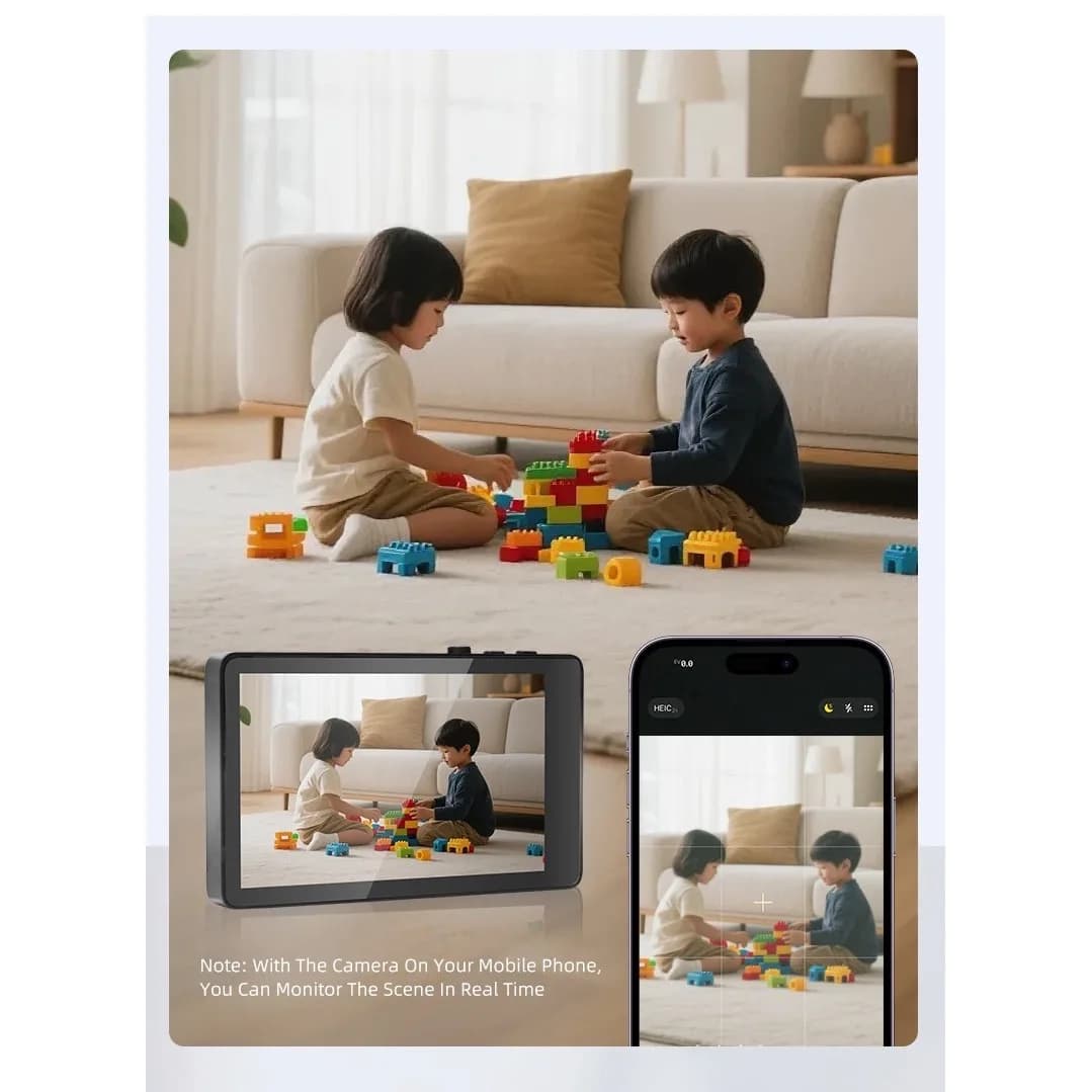 Selfie Monitor Wireless Magnetic Adsorption Screen Care for Baby Phone Rear Camera Photograph Vlog Live Stream Video Recording