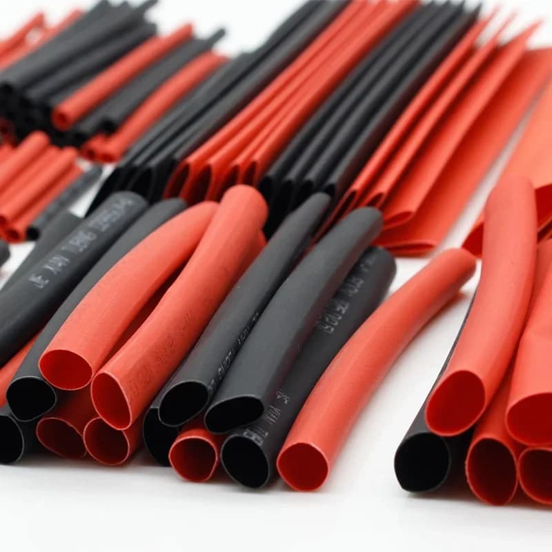Set of 127-piece thermo-strength tubes for car cables - 2:1 black and red, polyolefin tube, special for cable winding