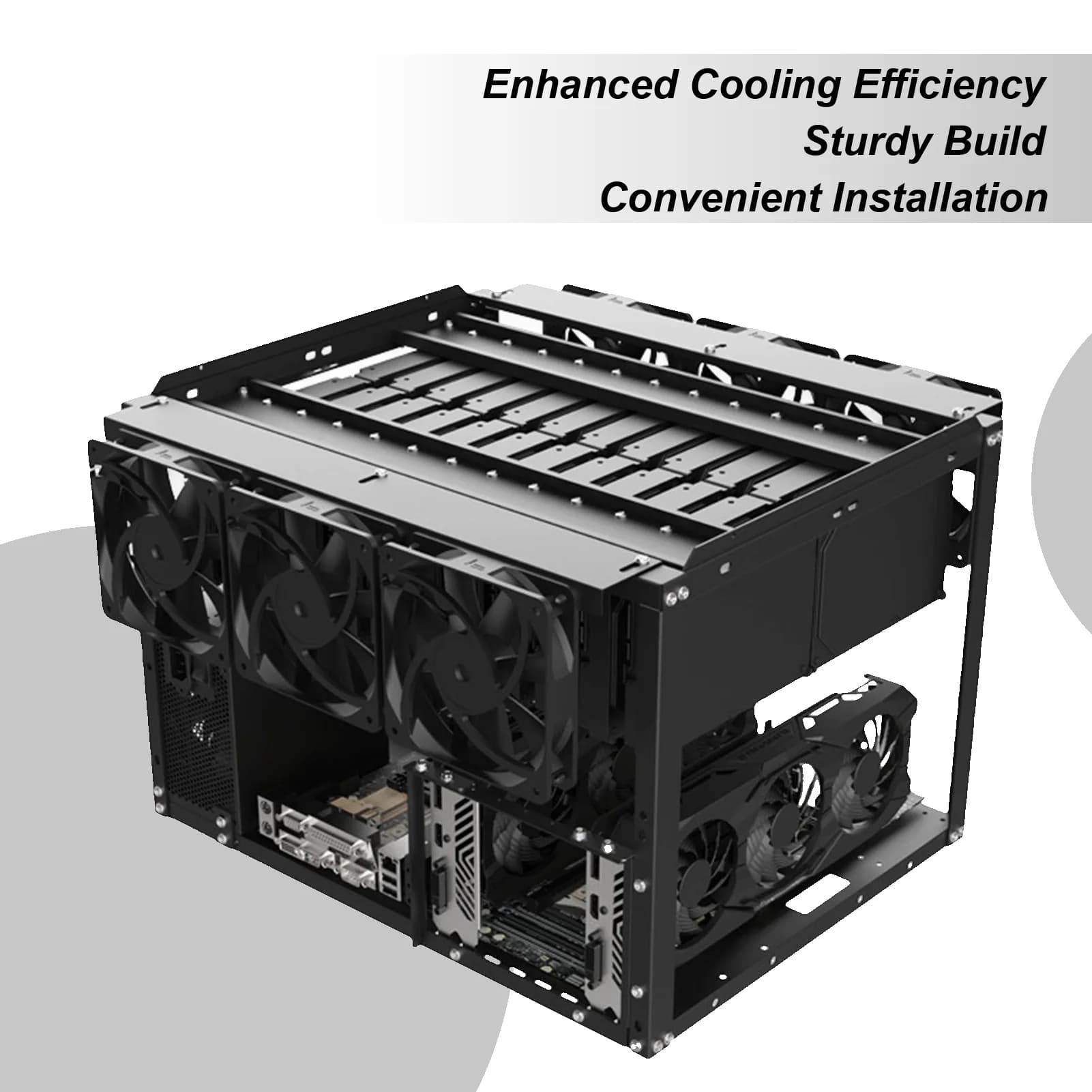 Il rack per disco rigido impilabile aperto supporta la scheda madre EATX con 24 chassis per disco rigido meccanico Custodia per computer con cornice per PC