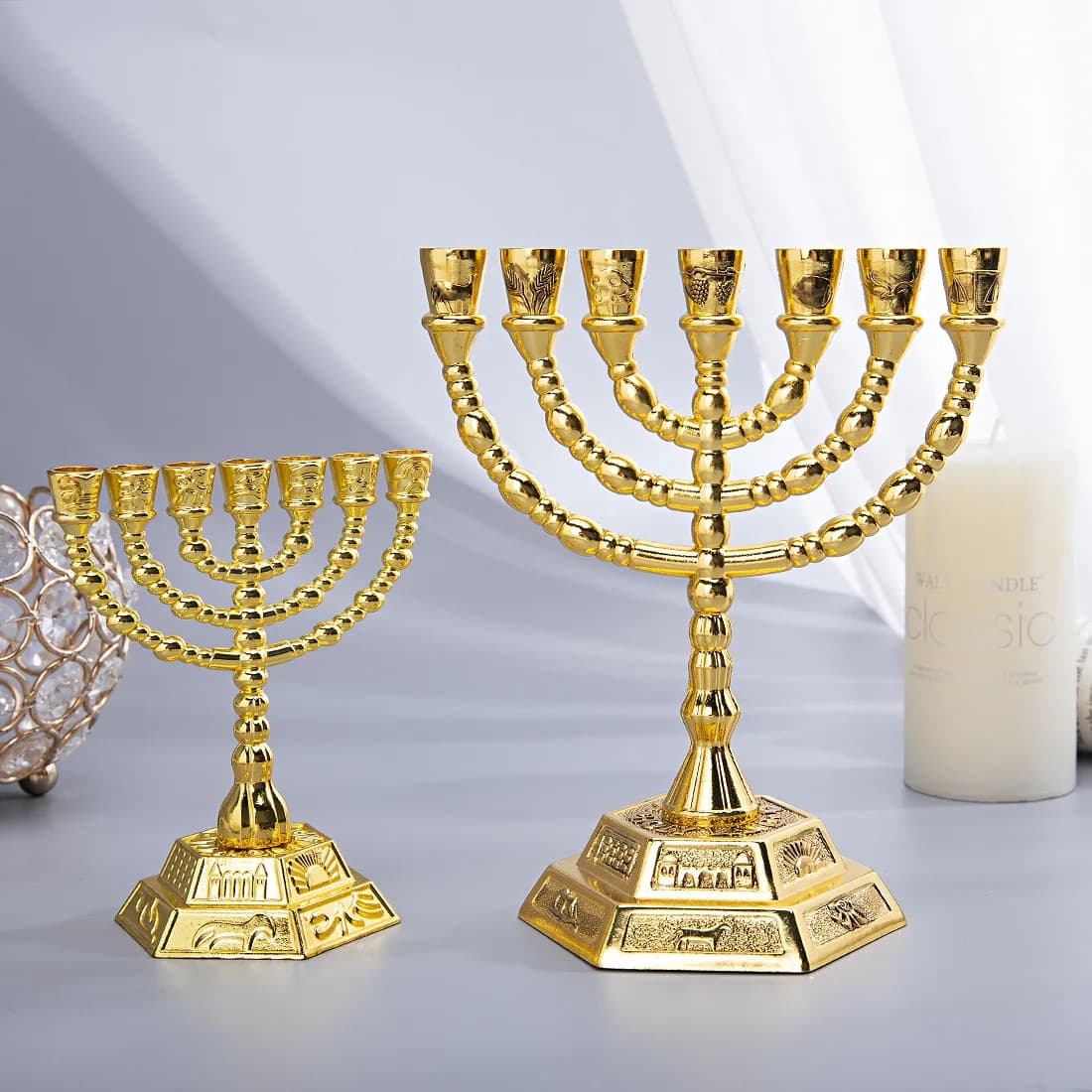 7 Branch Menorah Jewish Home Decor Candle Holder Decoration