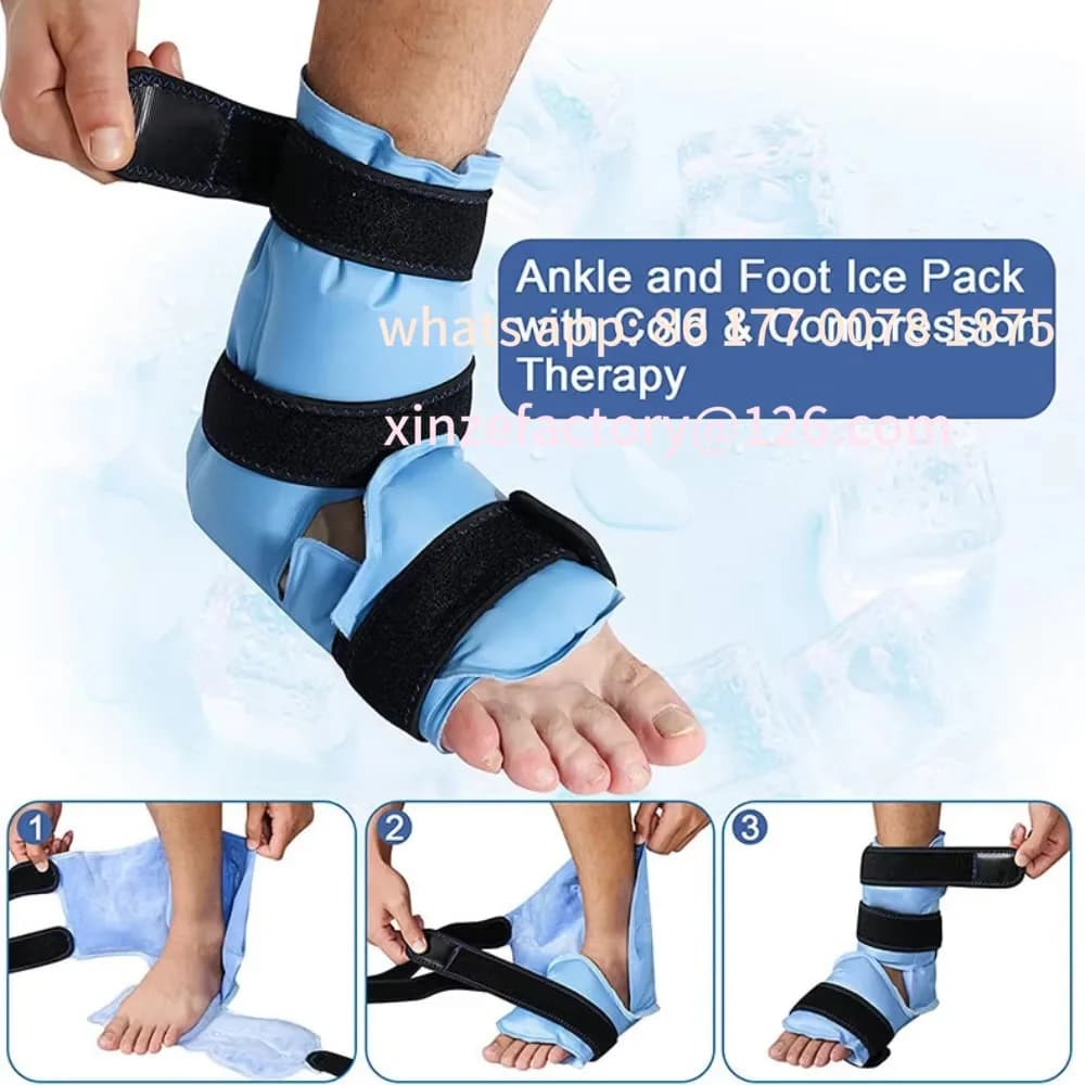 Protezione per caviglia personalizzabile Impacco caldo freddo Tallone impacco di ghiaccio Tutore per caviglia Riutilizzabile Compressione professionale per tutore per caviglia