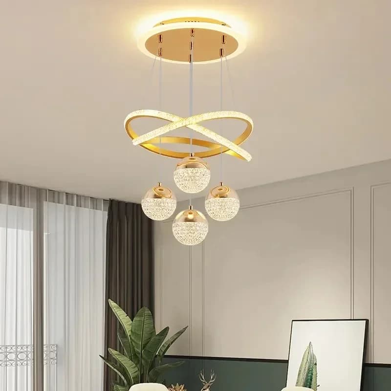 Lampadario Moderno a Anello LED, Illuminazione per Sala da Pranzo, Soggiorno, Camera da Letto, Cucina, Luce a Sospensione Dimmerabile per Interni