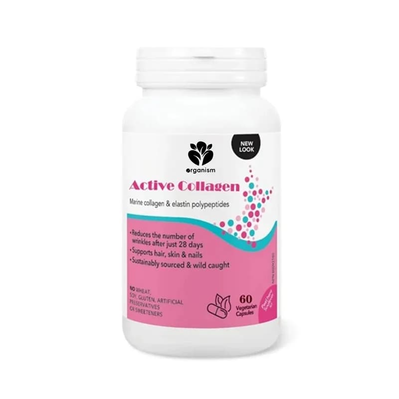 Active collagen capsules, containing hydrolyzed marine collagen and elastin peptides, improve skin moisture content