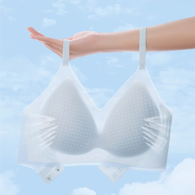 KUCLUT Ice Silk Seamless Underwear Women's Small Breast Gathering Wireless Breast-Reducing Cooling Beautiful Back Bra