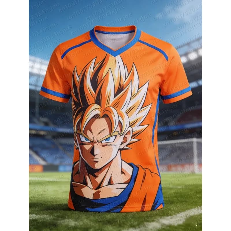 New 3D Football Shirt Printed Dragon Ball Goku 2026 for Adults and Children - T-Shirt Special Soul