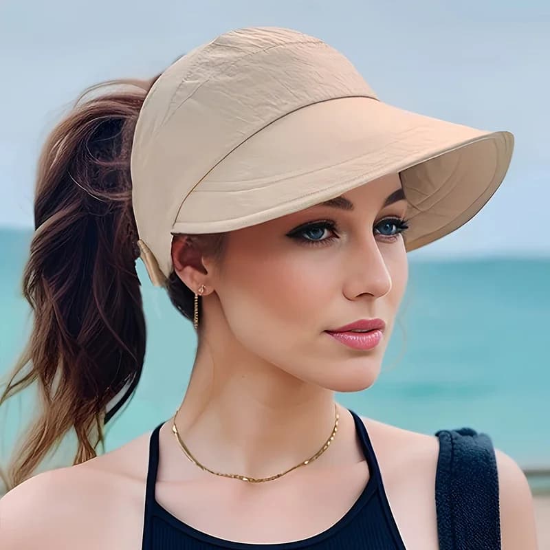 Spring and summer empty top duckbill cap women's baseball cap can hang mask outdoor sun hat thin quick drying sun hat
