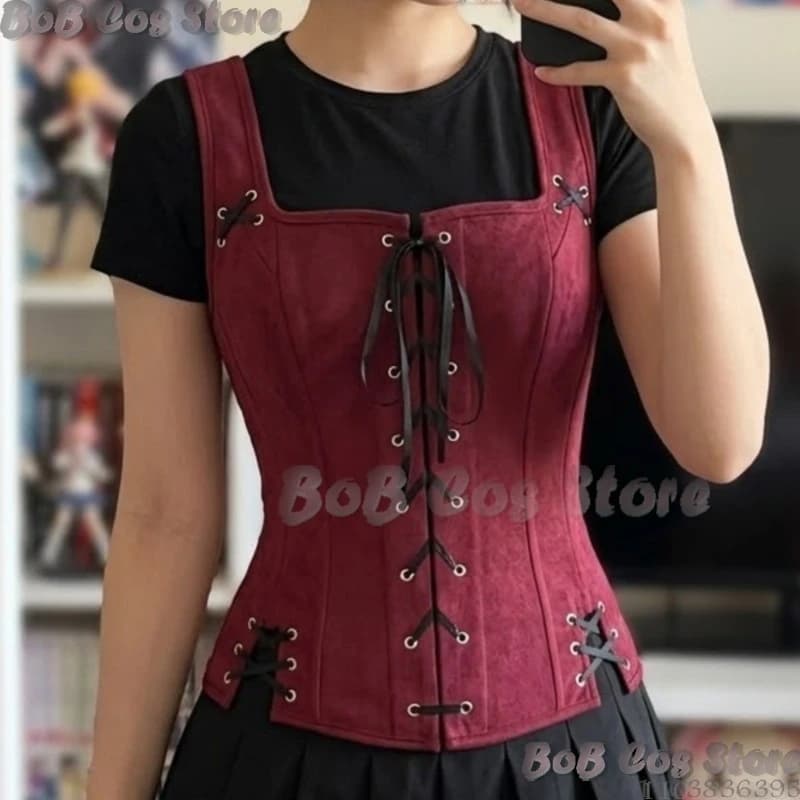 Halloween Medieval Renaissance Lace Up Gentleman Waistcoat Royal Aristocrat Vest Theater Court Festival Fancy Comic Con
