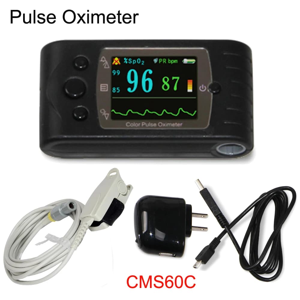 CMS60C Portable Pulse SPO2 Probe for Adults TFT USB Heart Rate Blood Oxygen HR SPO2 Monitor Sensor Analysis Software
