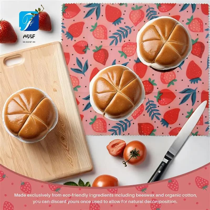 A55F-1Set Riutilizzabile Cera D'api Panno Wrap Cibo Borsa Fresca Coperchio Jungle Party Api Cera Wrap Per Sandwich Formaggio