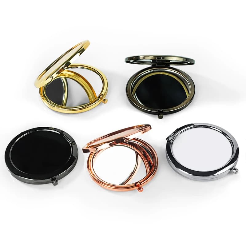 5/10pcs 57mm Portable Folding Mirror Compact Stainless Steel Metal Makeup Cosmetic Pocket Mirror Beauty Accessories Mirror+Epoxy