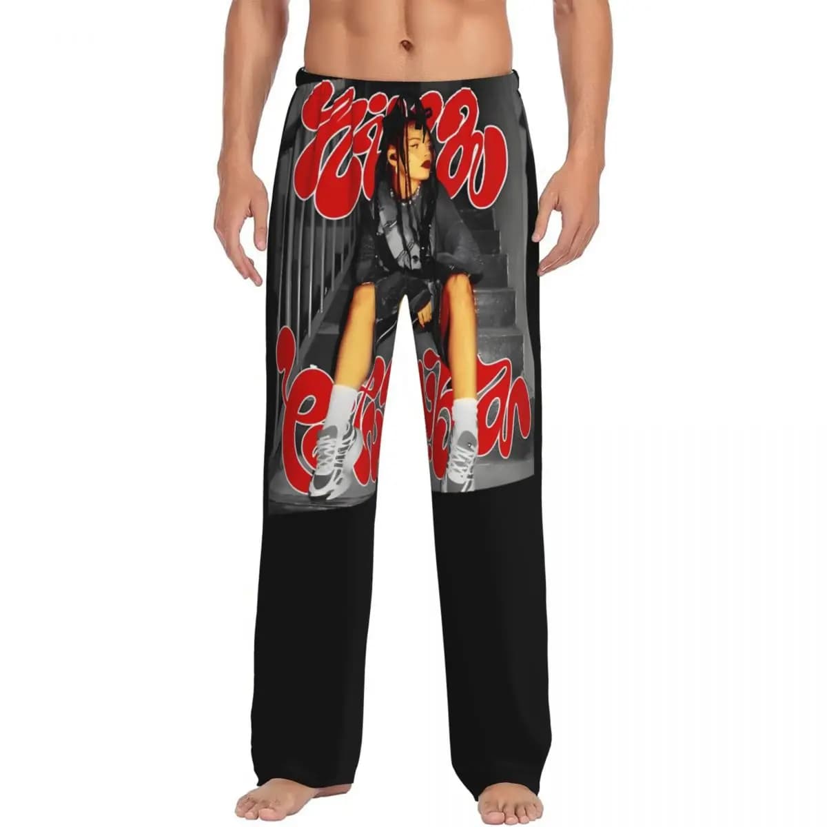 Pantaloni pigiama personalizzati Nina Chuba da uomo, cantante musicale, pigiama, pantaloni da notte elasticizzati con tasche