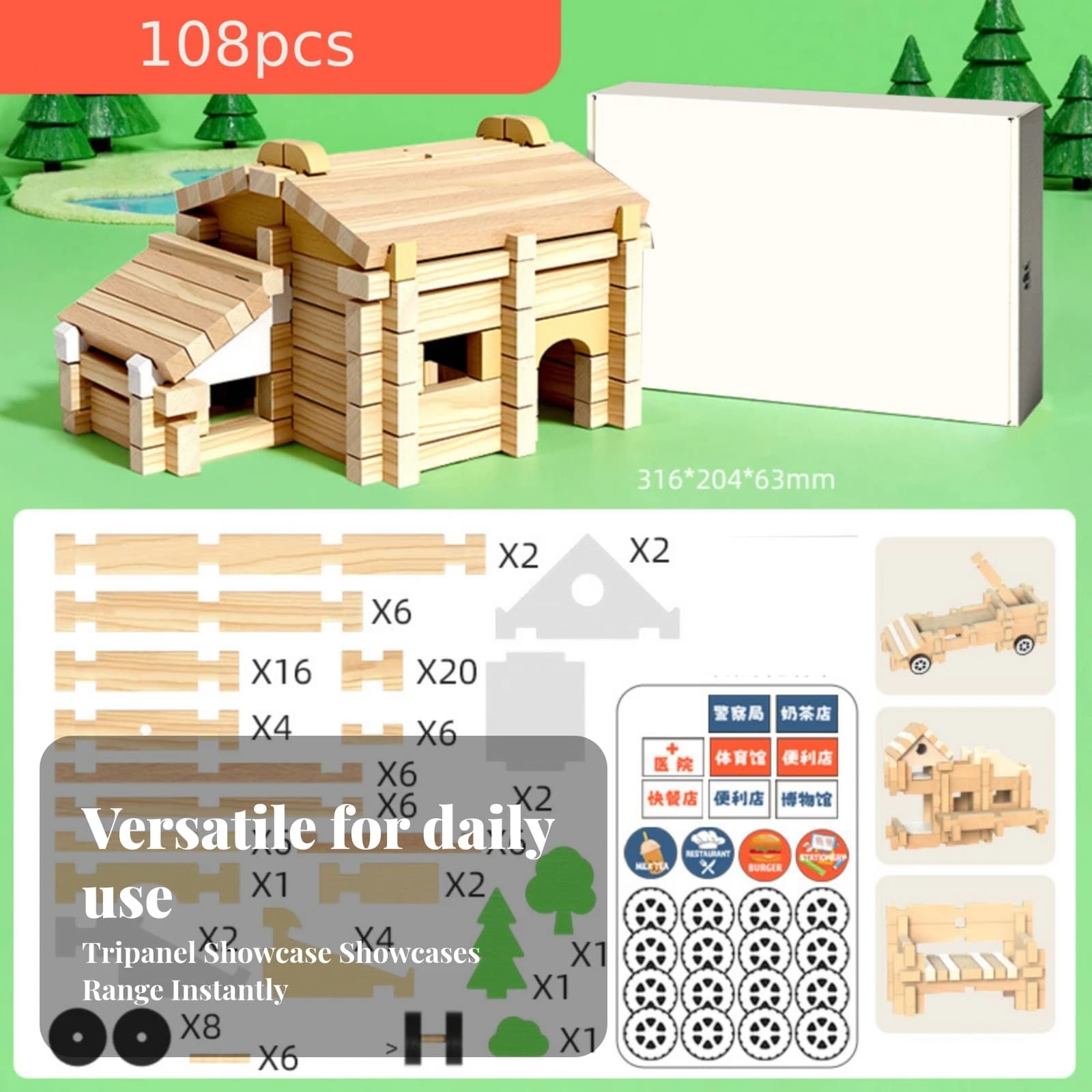 Mortise and Tenon Building Blocks Educational Wooden Construction Set Mortise and Tenon Blocks Hands-on for Preschoolers