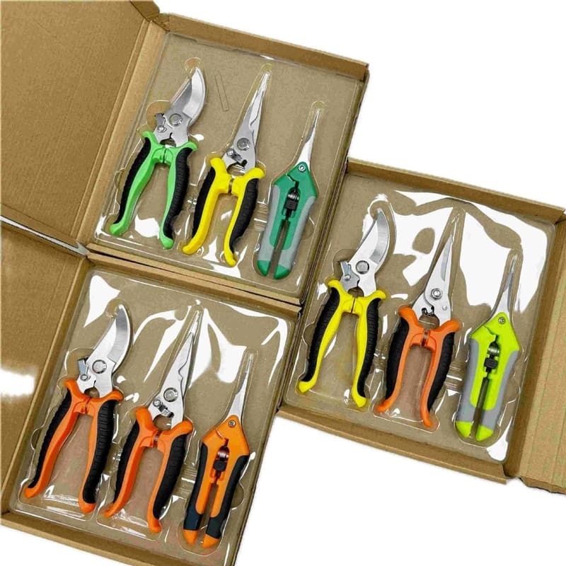 3 piece garden shears set, stainless steel shears for flowers, herbs and small branches, gardening tool kit