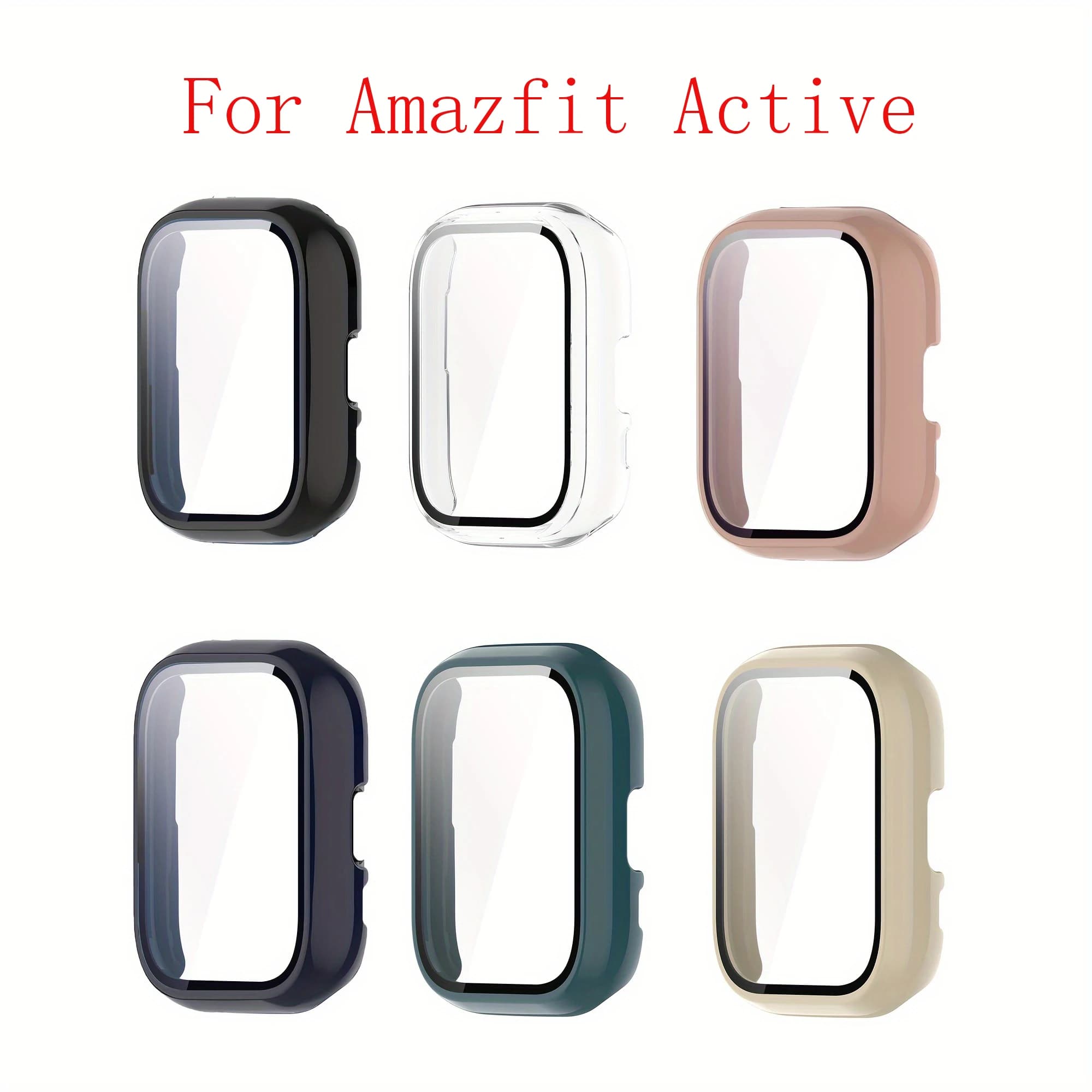 Custodia da 2 pezzi + protezione per schermo per Amazfit Active con accessori per copertura protettiva per paraurti in vetro temperato antigraffio.