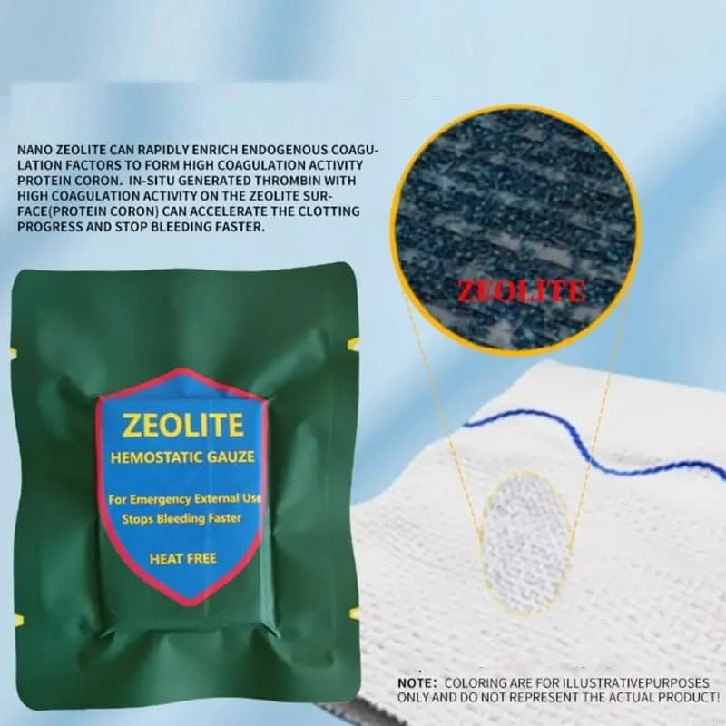 Garza medica avanzata per coagulazione del sangue con tecnologia zeolite, perfetta per lesioni sportive e medicazioni 69HD