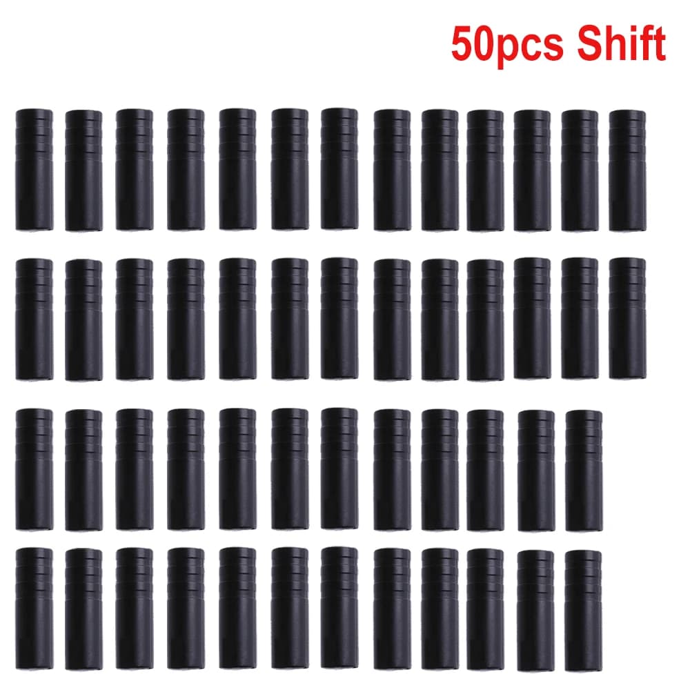 50PCS Bike Brake Gear Cable End Caps Crimp Tips for MTB/Road Shift Derailleur Outer Housing Wires