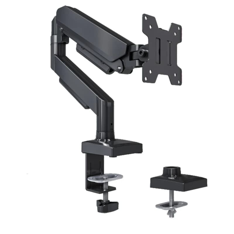 Support for Monitor with Reinforced Gas Arm, Desk Mounting for LCD Screens 10"-32", Single Support with C Clamp