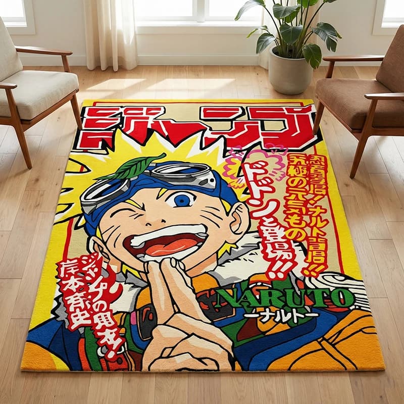 Naruto Anime Tappeto Simpatico personaggio Naruto Tappeto Morbido antiscivolo Tappetino Decorazioni per la casa Soggiorno Camera da letto Tappeti per i fan dell'anime
