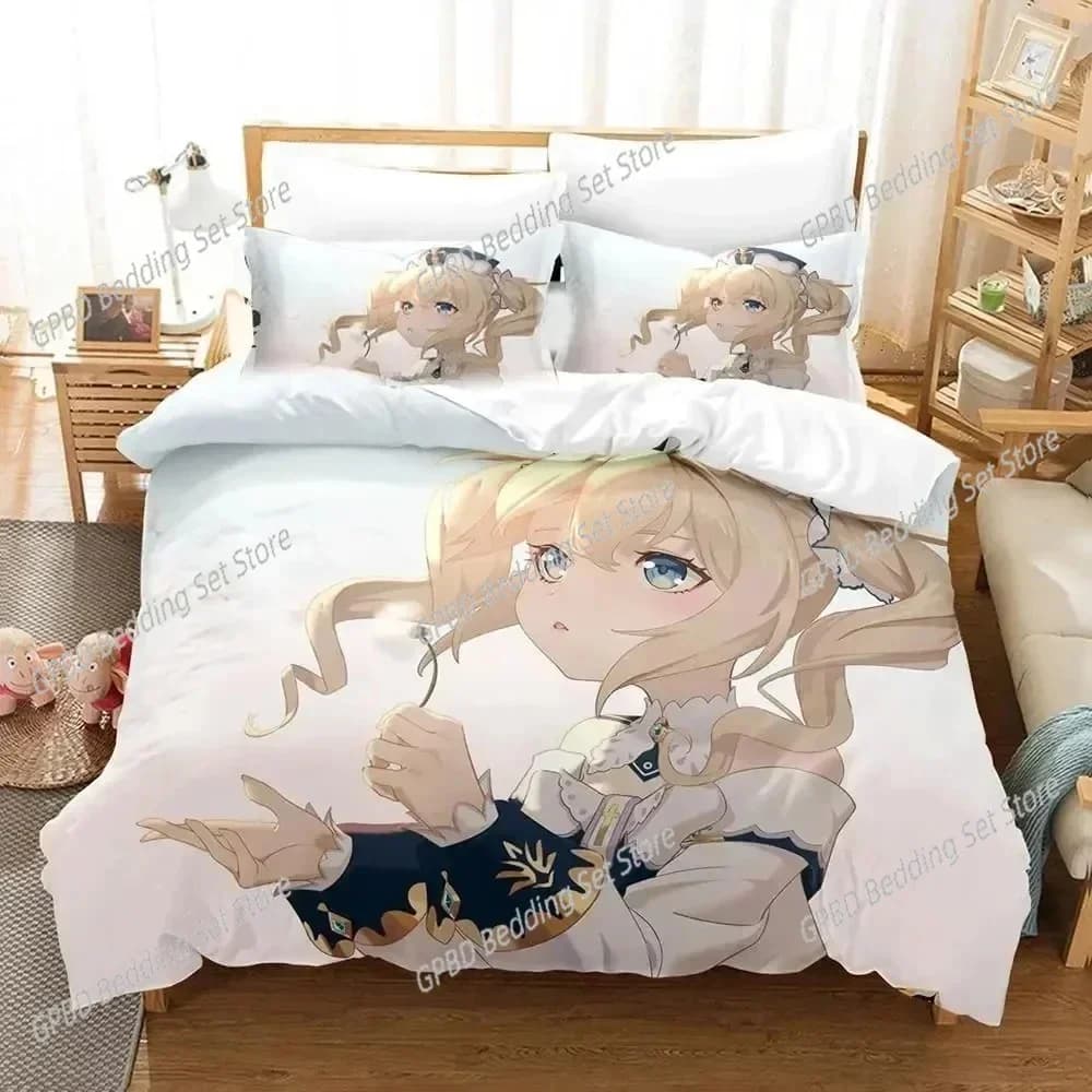 3D Print Anime Genshin Impact Arlecchino Comfortable Duvet Quilt Cover Pillowcase Bedding Set Bedroom Decoration Home Textile